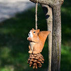Écureuil en bois sculpté à la main, décoration de Noël rustique, ornement pour arbre