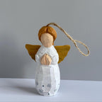 Ange en bois sculpté à la main - Statue d'ange en tilleul, décoration de Noël