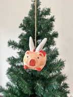 Cochon volant en bois sculpté à la main – Décoration de Noël, 8,1 cm