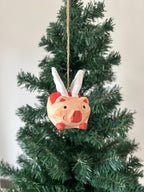 Cochon volant en bois sculpté à la main – Décoration de Noël, 8,1 cm