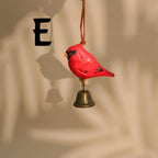 Figurine de cardinal en bois, objet décoratif fait main