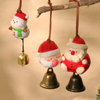 Décorations de Noël sculptées à la main – Père Noël et bonhomme de neige en bois