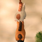 Cloche en bois faite main avec animaux de la ferme empilés, décoration suspendue pour sapin de Noël, ornement rustique avec son doux