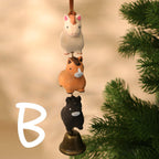 Cloche en bois faite main avec animaux de la ferme empilés, décoration suspendue pour sapin de Noël, ornement rustique avec son doux