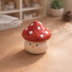 Figurine champignon en bois sculpté à la main | Décoration boisée | Mini ornement champignon vénéneux