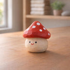 Figurine champignon en bois sculpté à la main | Décoration boisée | Mini ornement champignon vénéneux