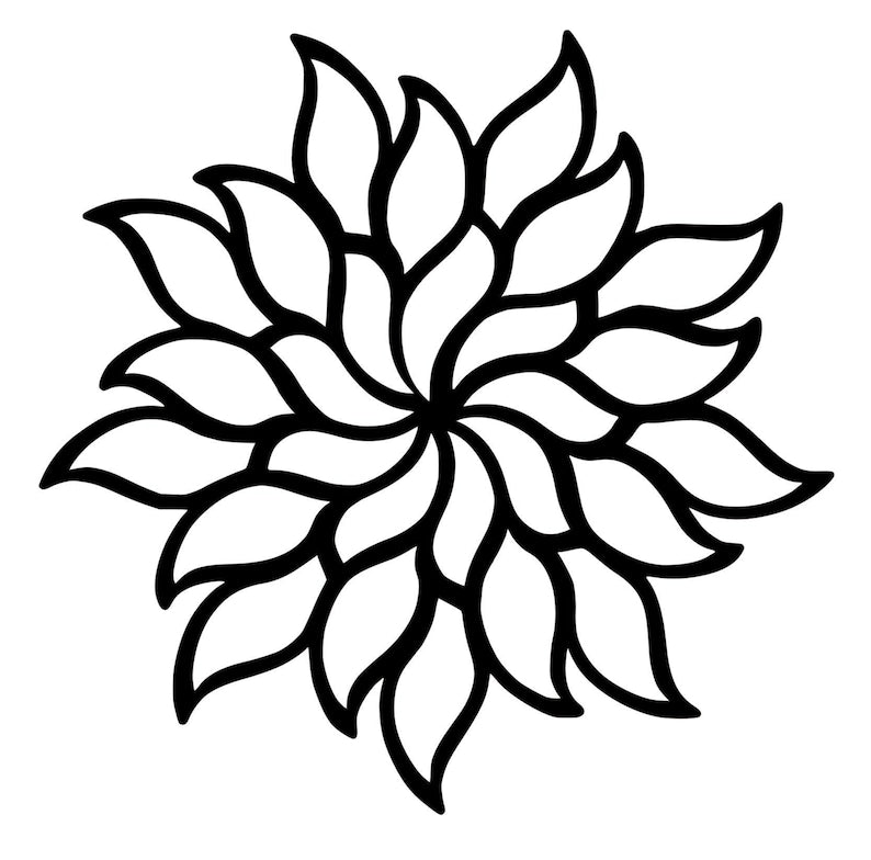 Mandala Soleil et Fleurs Murale en Bois, Décoration Murale Rustique