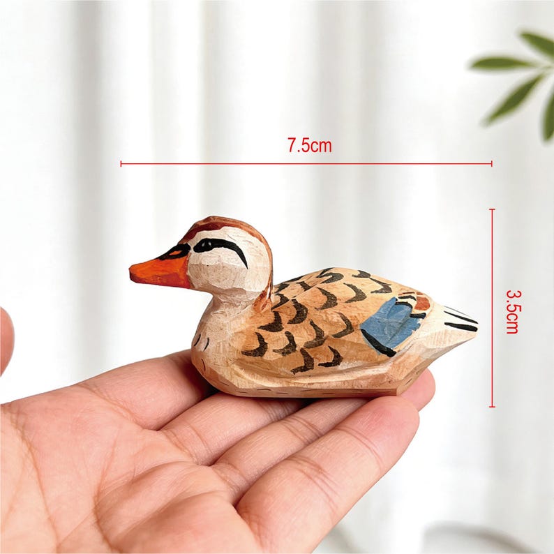 Canard en bois massif, décoration d'étagère, style minimaliste