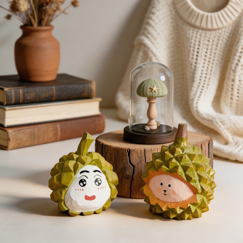 Figurine de hérisson en bois peinte à la main, décoration animal forêt, ornement d'étagère