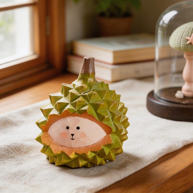 Figurine de hérisson en bois peinte à la main, décoration animal forêt, ornement d'étagère