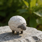 Figurine mouton en bois, décoration ferme rustique 7,5 cm