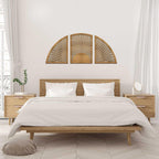 Lot de 3 panneaux muraux soleil coucher en bois, 54-72 po.