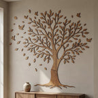 Arbre à oiseaux mural en bois décoration intérieure naturelle