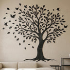 Arbre à oiseaux mural en bois décoration intérieure naturelle