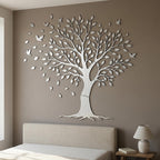 Arbre à oiseaux mural en bois décoration intérieure naturelle