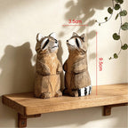 Figurine raton laveur en bois peint sculpté à la main, décoration intérieure