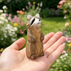 Figurine raton laveur en bois peint sculpté à la main, décoration intérieure