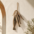 Guirlande murale poisson en bois vieilli, décoration nautique méditerranéenne