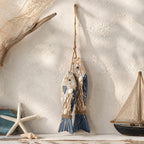 Guirlande murale poisson en bois vieilli, décoration nautique méditerranéenne