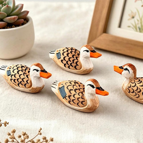 Canard en bois massif, décoration d'étagère, style minimaliste