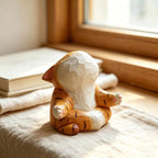 Figurine de chat yoga en bois massif sculptée à la main, décoration de bureau chaton tigré, cadeau pour amateur de yoga