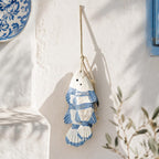 Guirlande murale poisson en bois vieilli, décoration nautique méditerranéenne