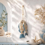 Guirlande murale poisson en bois vieilli, décoration nautique méditerranéenne