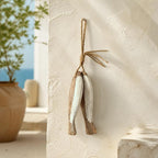 Guirlande de poissons en bois vieilli rustique méditerranéen, décoration murale nautique côtier