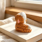 Figurine de chat yoga en bois massif sculptée à la main, décoration de bureau chaton tigré, cadeau pour amateur de yoga