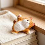 Figurine de chat yoga en bois massif sculptée à la main, décoration de bureau chaton tigré, cadeau pour amateur de yoga