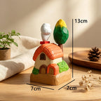 Figurine de maison de fée en bois sculptée à la main, mini maison de campagne dans les arbres, décoration de bureau