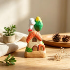 Figurine de maison de fée en bois sculptée à la main, mini maison de campagne dans les arbres, décoration de bureau